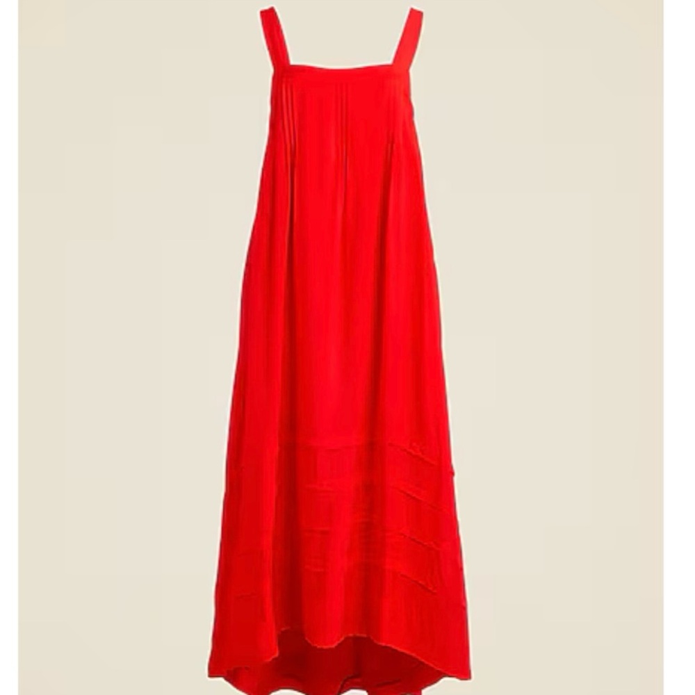Pintuck midi dress in drapey organza
